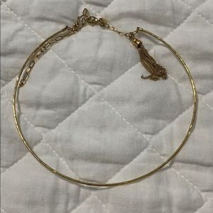 Stella and dot gold choker necklace